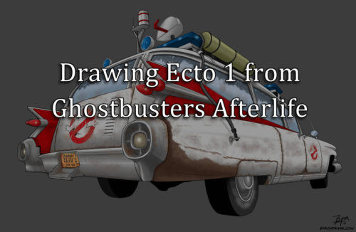 Drawing the Ecto 1 from Ghostbusters